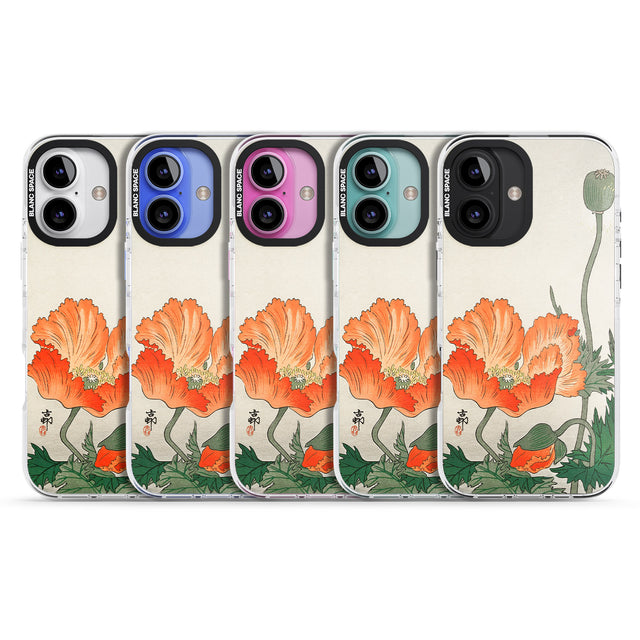 iPhone 16 Pro Max Birds and Plants by Ohara Koson Black Impact Phone Case + Magsafe