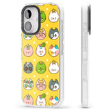 iPhone 16 Pro Max Mythical Cats Kawaii Pattern Black Impact Phone Case