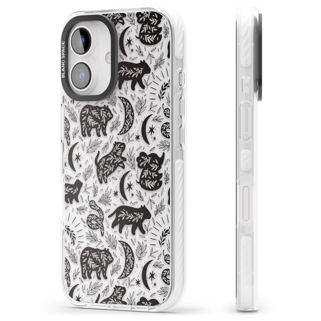 iPhone 16 Pro Max Leafy Bears Black Impact Phone Case