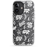 iPhone 16 Pro Max Forest Animal Silhouettes: White/Clear Black Impact Phone Case