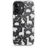 iPhone 16 Pro Max Adorable Mixed Animals Pattern (Clear) Black Impact Phone Case