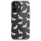 iPhone 16 Pro Max Adorable Dinosaurs Pattern (Clear) Black Impact Phone Case