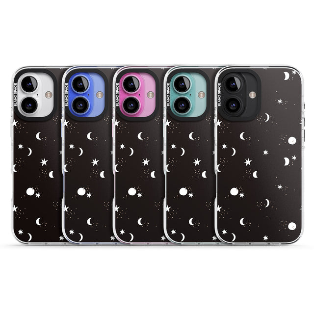 iPhone 16 Pro Max Funky Moons & Stars Black Impact Phone Case