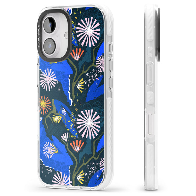 iPhone 16 Pro Max Dark Botanicals Abstract Pattern Black Impact Phone Case