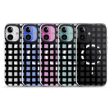 iPhone 16 Pro Max Messy Black Grid - Clear Black Impact Phone Case