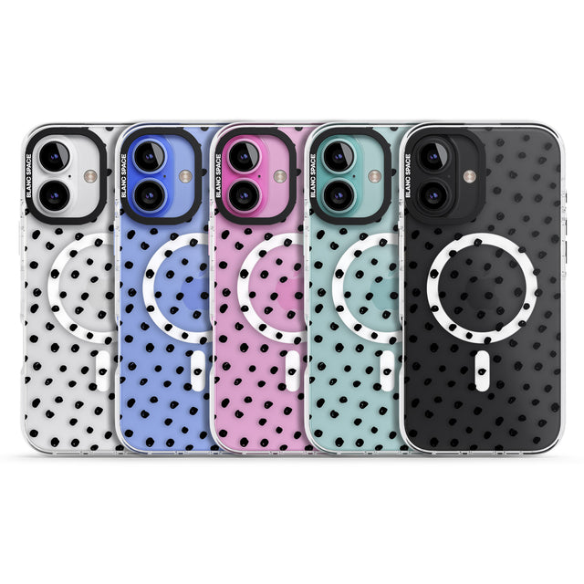 iPhone 16 Pro Max Messy Black Dot Pattern Black Impact Phone Case