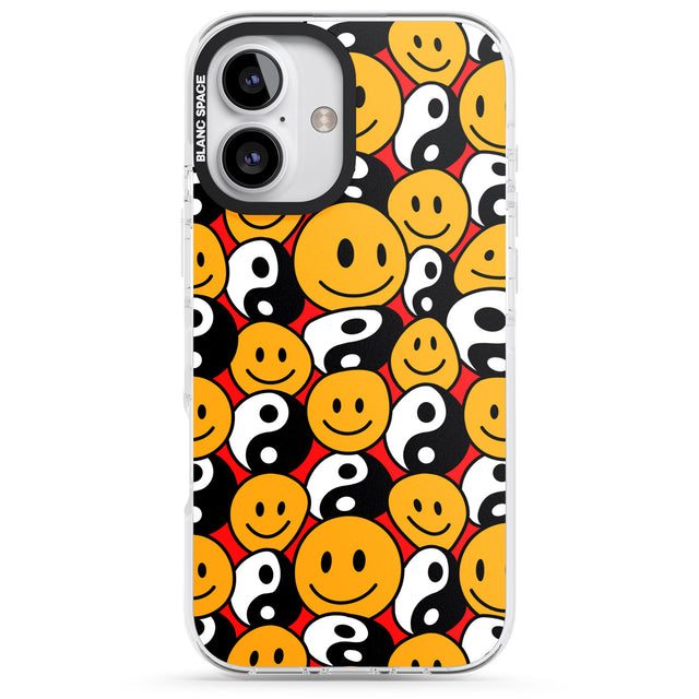 iPhone 16 Pro Max Yin Yang & Faces Black Impact Phone Case