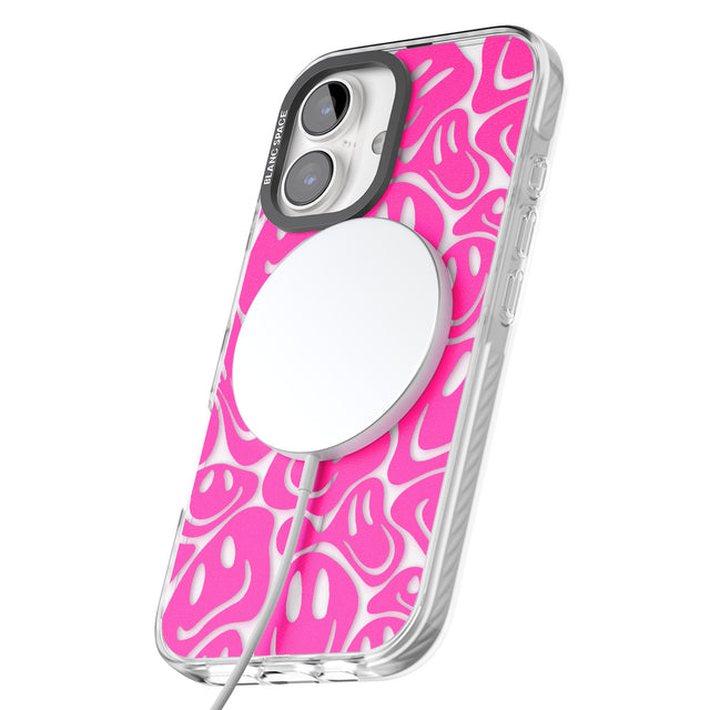 iPhone 16 Pro Max Pink Acid Faces Black Impact Phone Case