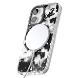 iPhone 16 Pro Max Black & White Acid Wash Tie-Dye Pattern Black Impact Phone Case