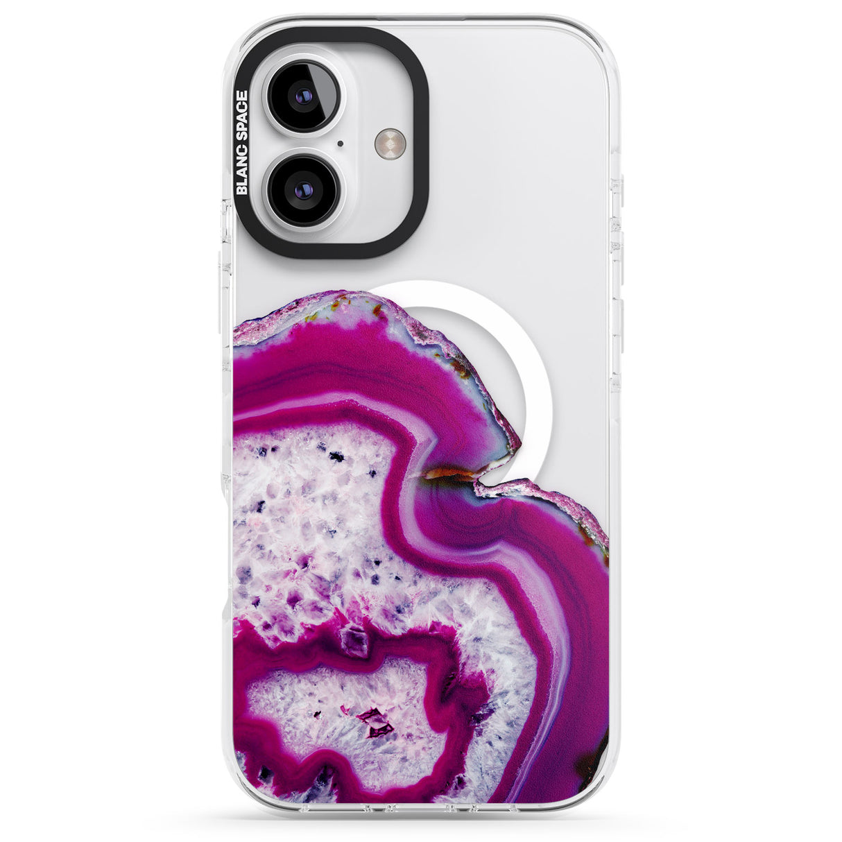 Violet & White Swirl Agate Crystal Clear Design