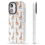 iPhone 16 Pro Max Cute Giraffe Pattern Clear Black Impact Phone Case