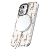 iPhone 16 Pro Max Cute Giraffe Pattern Clear Black Impact Phone Case