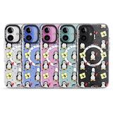 iPhone 16 Pro Max Cute Penguin Pattern Clear Black Impact Phone Case