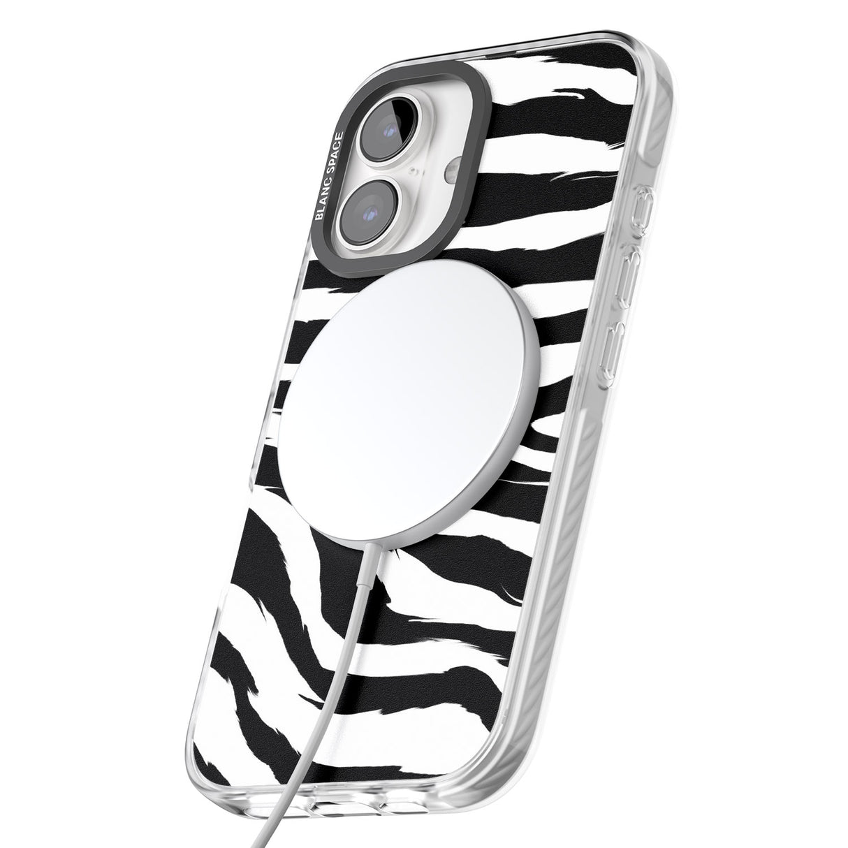 iPhone 16 Pro Max Black Zebra Print Black Impact Phone Case