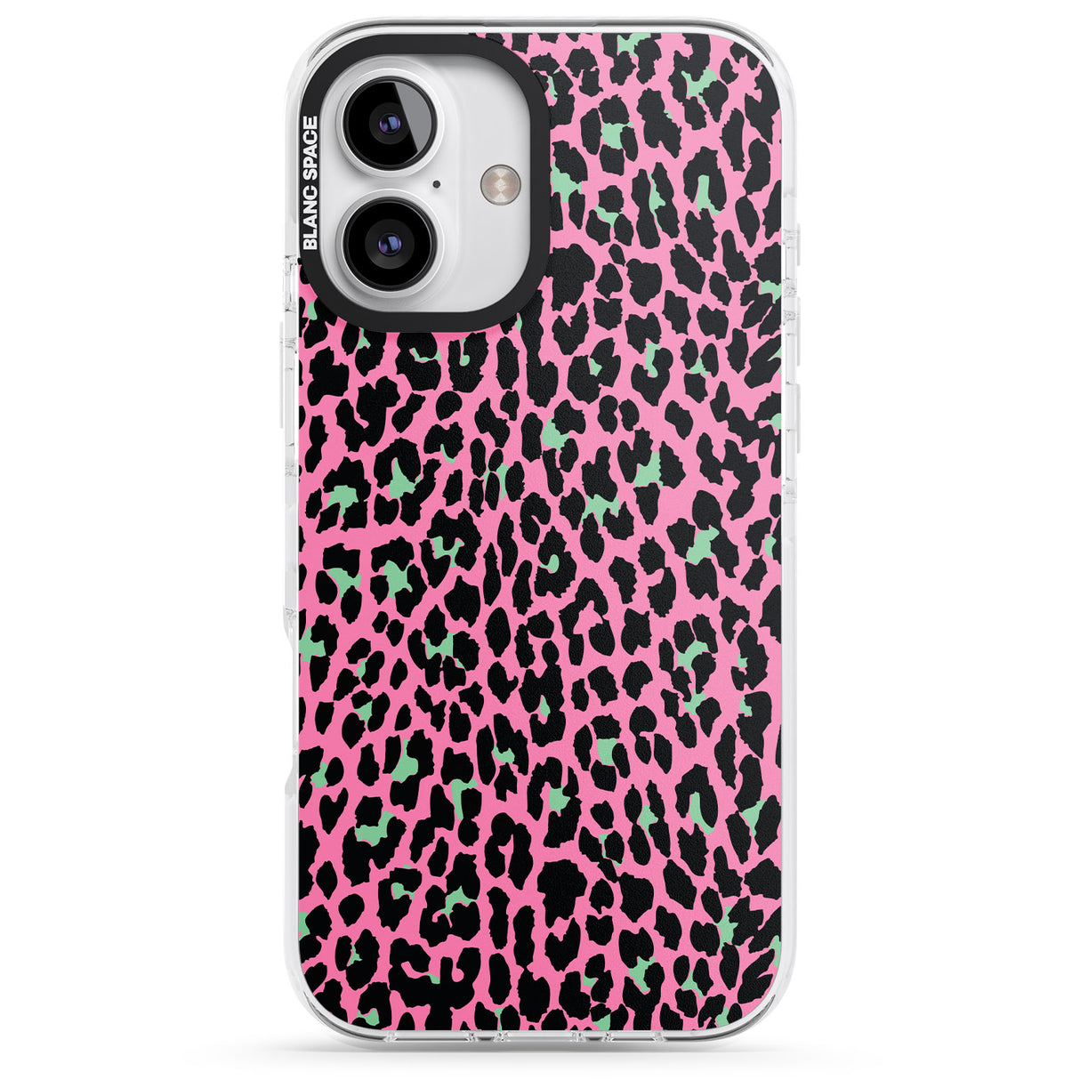 Green on Pink Leopard Print Pattern