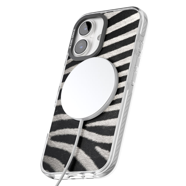 iPhone 16 Pro Max Zebra Print Black Impact Phone Case