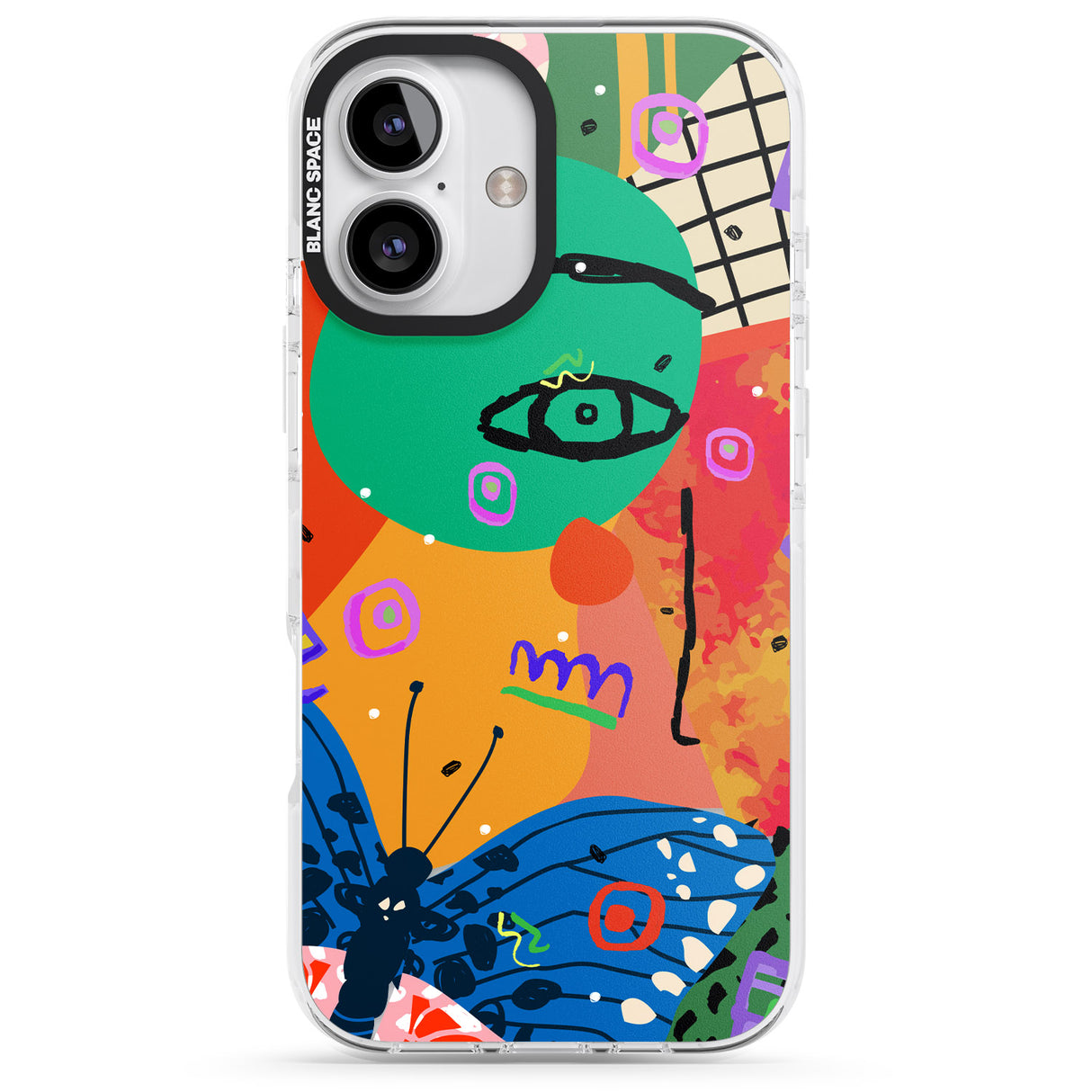 iPhone 16 Pro Max Abstract Butterfly Black Impact Phone Case