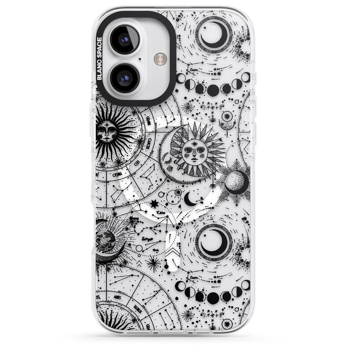 iPhone 16 Pro Max Suns, Moons, Zodiac Signs Astrological Black Impact Phone Case