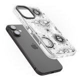 iPhone 16 Pro Max Transparent Suns, Moons & Clouds Black Impact Phone Case