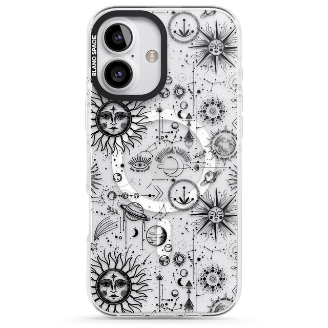 iPhone 16 Pro Max Suns & Planets Astrological Black Impact Phone Case