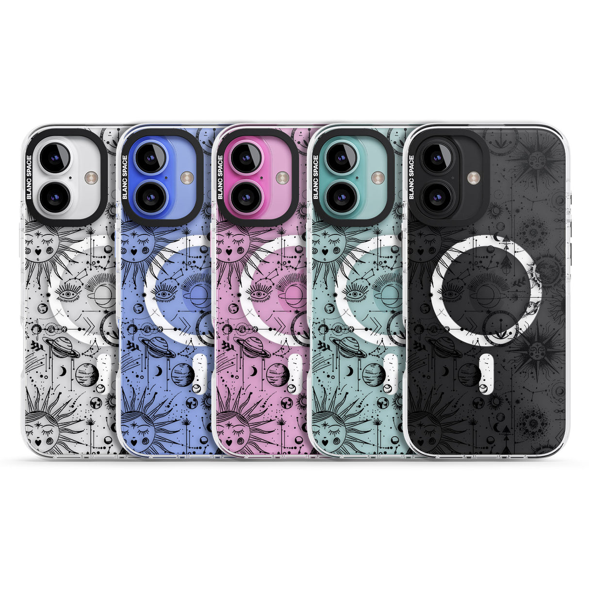 iPhone 16 Pro Max Suns & Planets Vintage Astrological Black Impact Phone Case