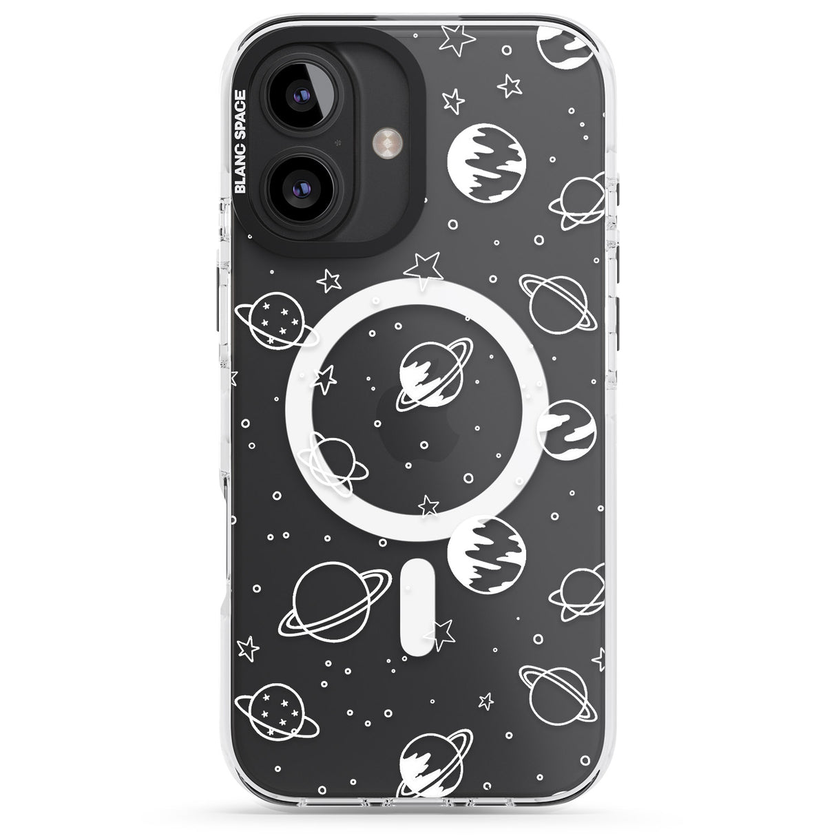 Cosmic Outer Space Design White on Clear