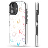 iPhone 16 Pro Max Cosmic Outer Space Design Pastels on White Black Impact Phone Case