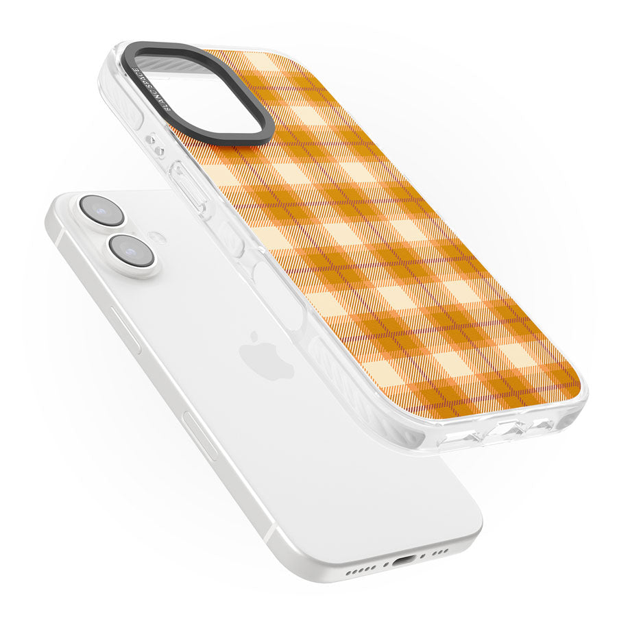 Pumpkin Plaid Impact Magsafe Phone Case for iPhone 16, iPhone 16 Plus