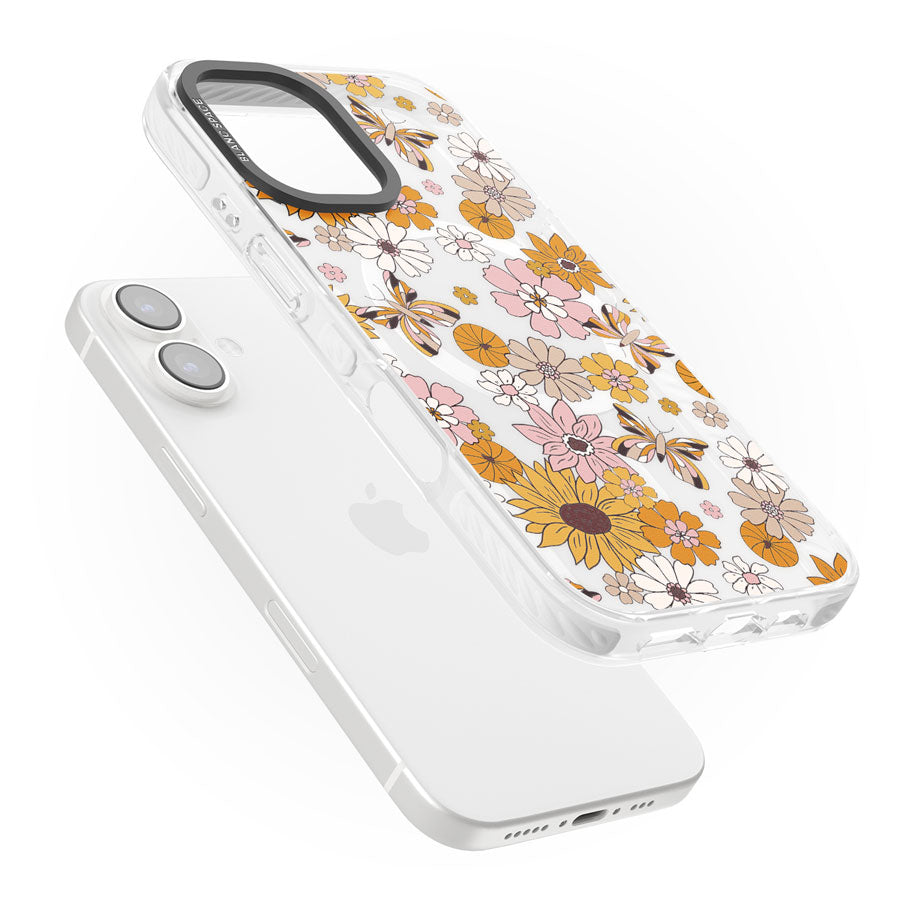 Butterfly & Bloom Autumn Floral Impact Magsafe Phone Case for iPhone 16, iPhone 16 Plus