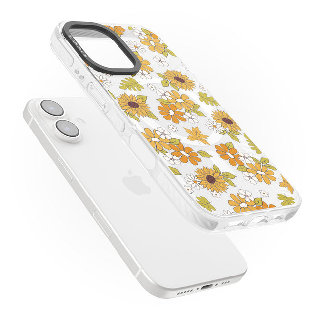 Boho Sunflowers Impact Magsafe Phone Case for iPhone 16, iPhone 16 Plus