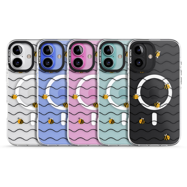 iPhone 16 Pro Max Sweet as Honey Patterns: Bees & Stripes (Clear) Black Impact Phone Case