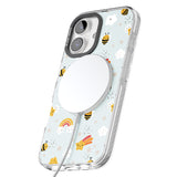 iPhone 16 Pro Max Sweet As Honey Patterns: Bees & Rainbows Black Impact Phone Case