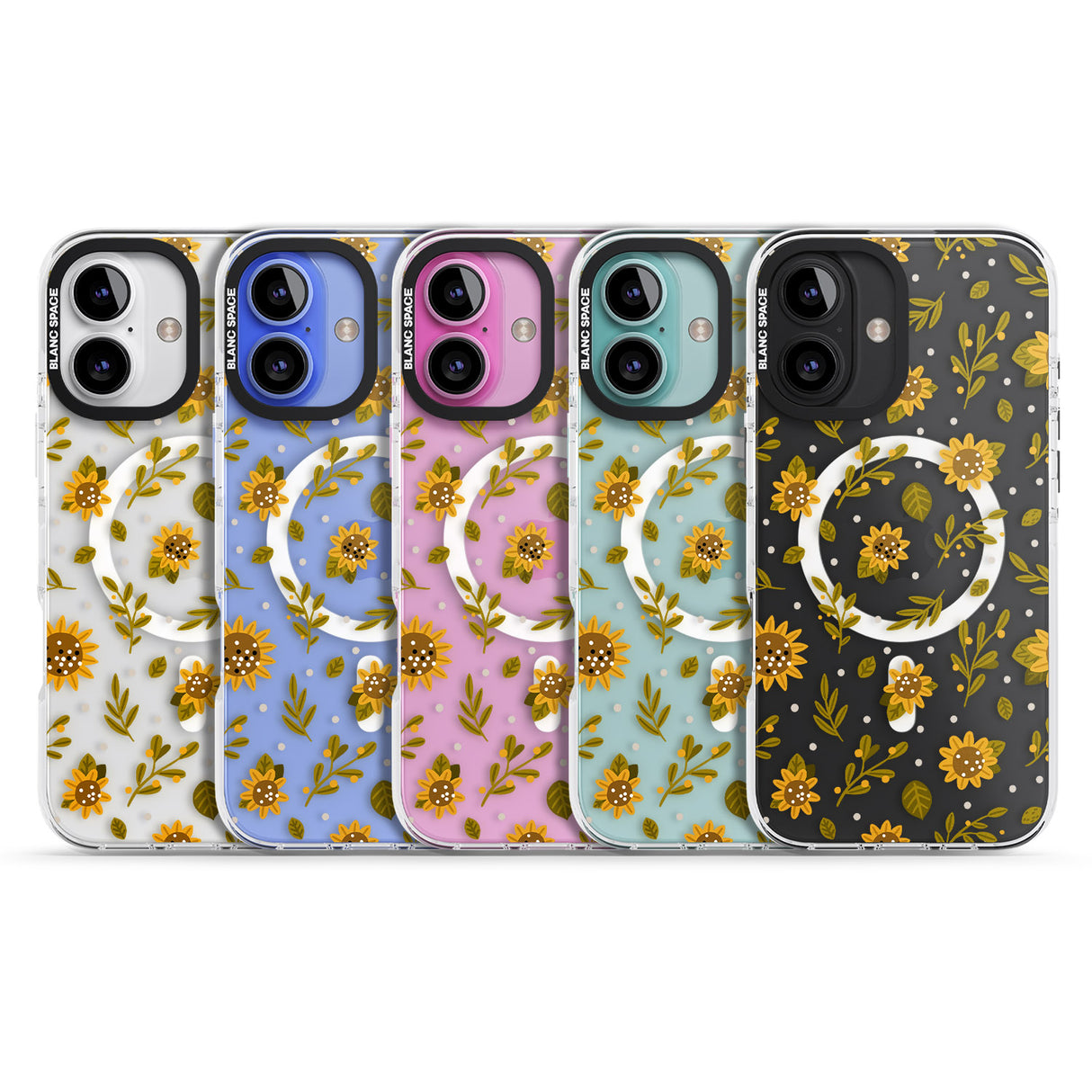 iPhone 16 Pro Max Sweet as Honey Patterns: Sunflowers (Clear) Black Impact Phone Case