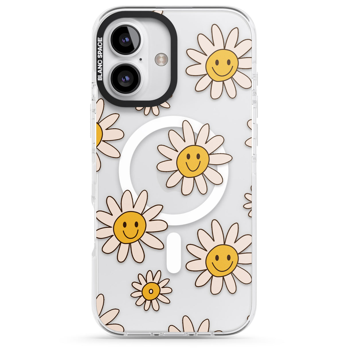 iPhone 16 Daisy Faces Clear Impact Phone Case