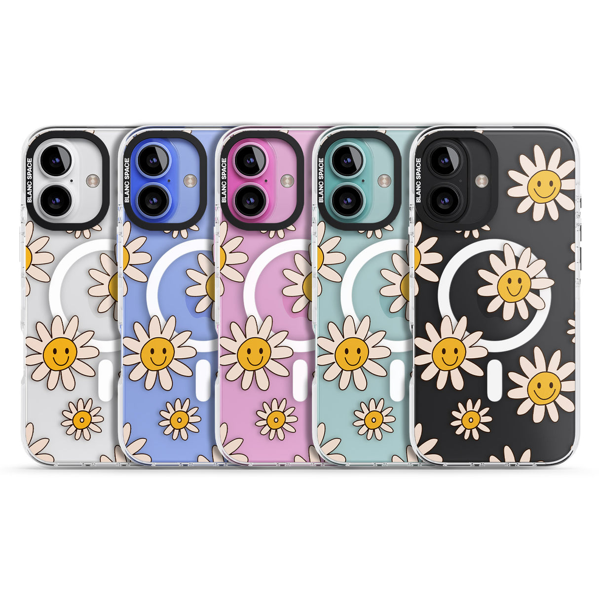 iPhone 16 Daisy Faces Clear Impact Phone Case