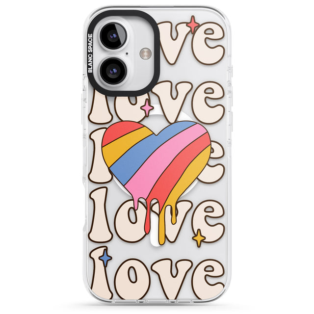 iPhone 16 Groovy Love Clear Impact Phone Case