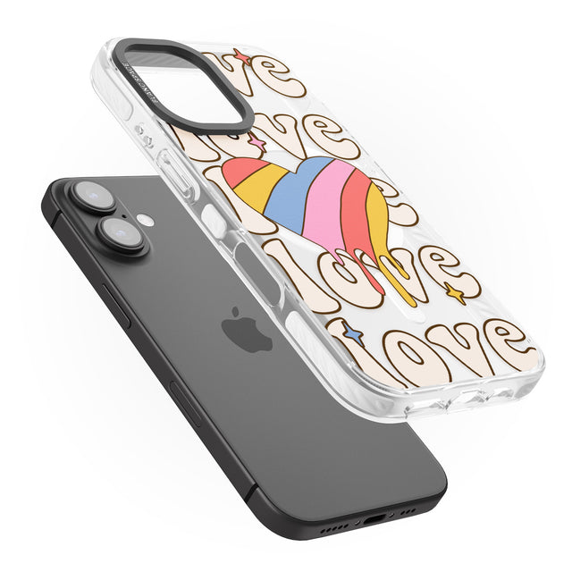 iPhone 16 Groovy Love Clear Impact Phone Case