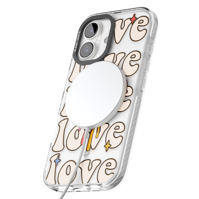 iPhone 16 Groovy Love Clear Impact Phone Case