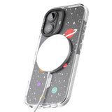 iPhone 16 Pro Max Cute Cartoon Planets (Clear) Black Impact Phone Case