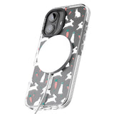 iPhone 16 Pro Max White Bunnies and Carrots Black Impact Phone Case