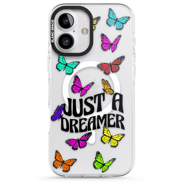 iPhone 16 Pro Max Just a Dreamer Butterfly Black Impact Phone Case