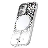 iPhone 16 Pro Max Personalised Pastel Leopard Spots Black Impact Phone Case