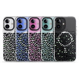 iPhone 16 Pro Max Personalised Seafoam Green & Cursive Leopard Spots Black Impact Phone Case