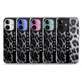 iPhone 16 Pro Max Personalised Snow Leopard Print Black Impact Phone Case