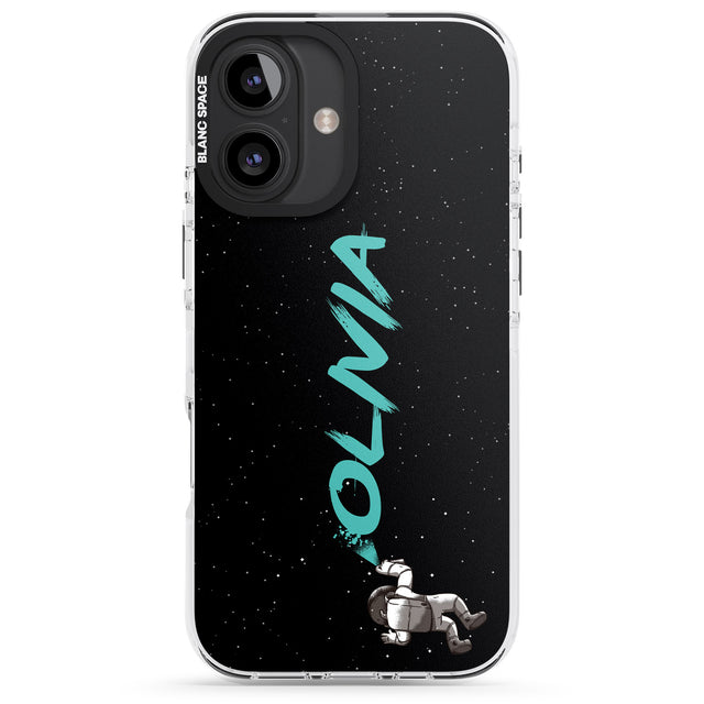 iPhone 16 Pro Max Personalised Graffiti Astronaut Black Impact Phone Case