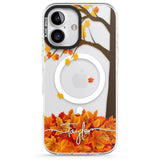 iPhone 16 Pro Max Personalised Autumn Leaves Black Impact Phone Case