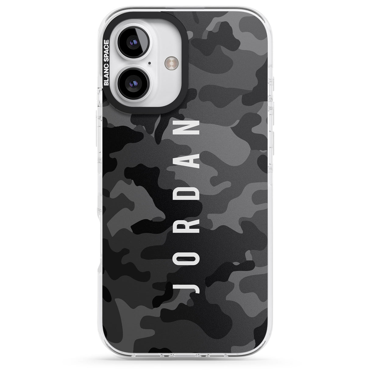 Personalised Small Vertical Name Black Camouflage