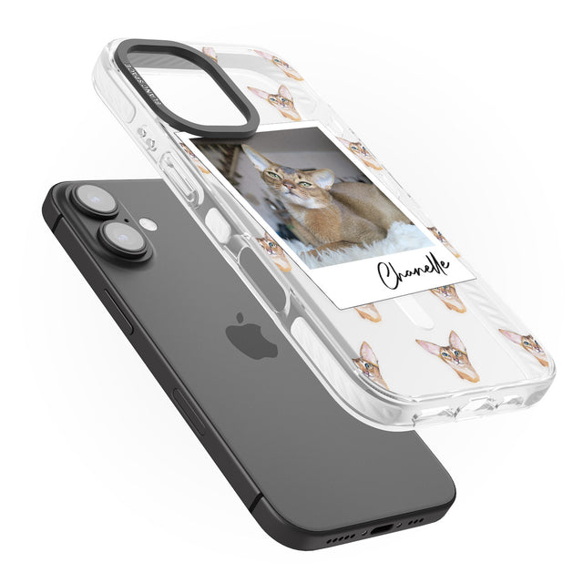 iPhone 16 Pro Max Personalised Abyssinian Cat Photo Black Impact Phone Case