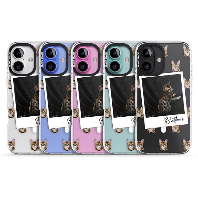 iPhone 16 Pro Max Personalised Bengal Cat Photo Black Impact Phone Case