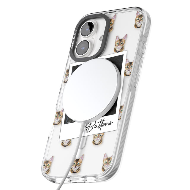 iPhone 16 Pro Max Personalised Bengal Cat Photo Black Impact Phone Case